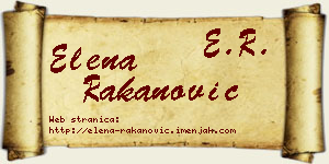 Elena Rakanović vizit kartica